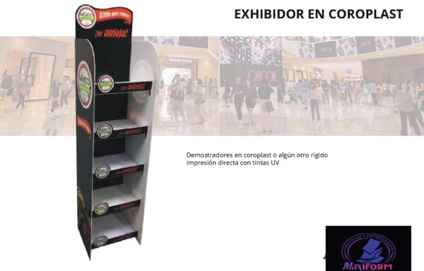 exhibidor en coroplast