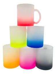 taza de vidrio satinada